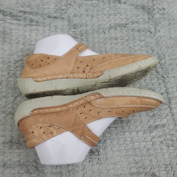 Propet Mary Jane Shoes Womens Size 7.5 M Brown Leather Hook & Loop FLAWS - Picture 5 of 10